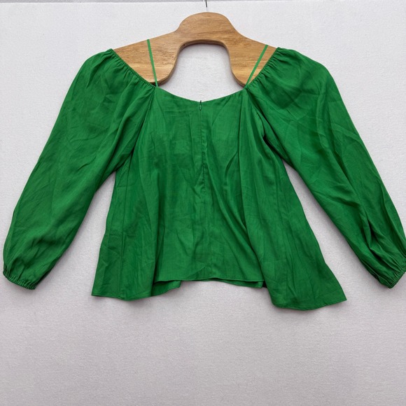 Tuckernuck Pomander Place Green‎ Balloon Sleeve Top Women's M Medium Blouse - Picture 5 of 7